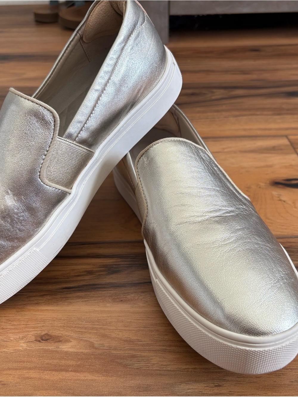 Birdies Metallic Silver Slip-On Sneakers